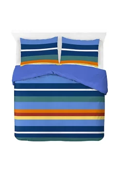 Saturday Park Vintage Stripe 100% Organic Cotton Duvet Cover & Sham Set -Perry Elli Shop Belk 1001