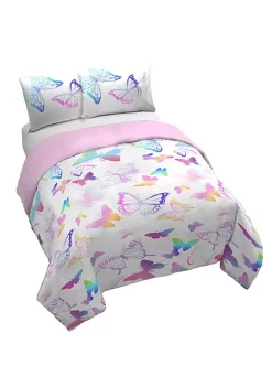 Saturday Park Ombre Butterflies 100% Organic Cotton Duvet Cover & Sham Set -Perry Elli Shop Belk 1013