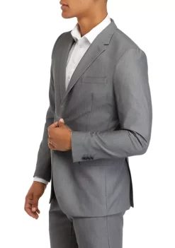 Perry Ellis® Light Grey Bi-Stretch Ottoman Slim Fit Notch Coat -Perry Elli Shop Belk 105