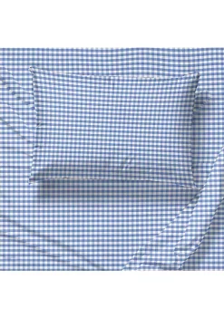 Saturday Park Light Blue Gingham 100% Organic Cotton Full Sheet Set -Perry Elli Shop Belk 1051