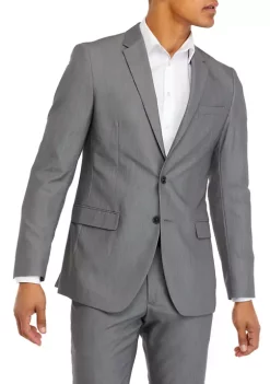 Perry Ellis® Light Grey Bi-Stretch Ottoman Slim Fit Notch Coat -Perry Elli Shop Belk 106