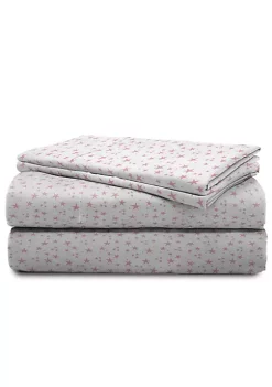 Saturday Park Pink Stars 100% Organic Cotton Full Sheet Set -Perry Elli Shop Belk 1067