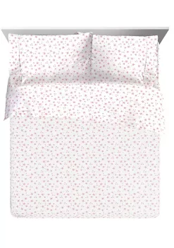 Saturday Park Pink Stars 100% Organic Cotton Full Sheet Set -Perry Elli Shop Belk 1068