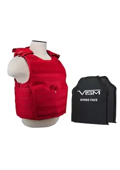 Merchants of Golf Vism Exp Plate Carrier w 2 10x12in 3A Panels-Red Med-2XL
