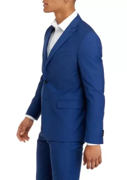 Perry Ellis® Men's Bright Blue Micro Dot Slim Fit Peak Jacket -Perry Elli Shop Belk 136