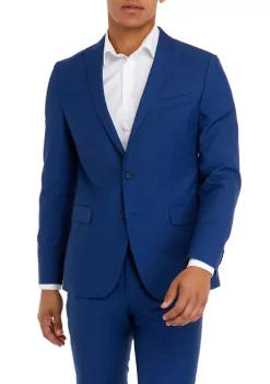 Perry Ellis® Men's Bright Blue Micro Dot Slim Fit Peak Jacket -Perry Elli Shop Belk 137