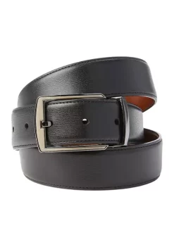 Perry Ellis® Black Texture Reversible Belt