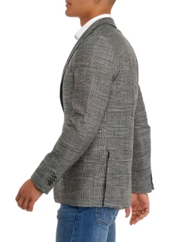 Perry Ellis® Men's Black & White Textured Plaid Slim Fit Sports Coat -Perry Elli Shop Belk 261
