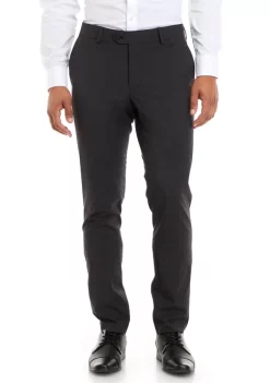 Perry Ellis Men's Charcoal Micro Box Slim Fit Notch Pants