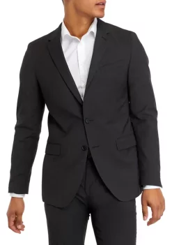 Perry Ellis Men's Charcoal Micro Box Slim Fit Notch Coat -Perry Elli Shop Belk 309