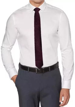 Perry Ellis® Portfolio Boys 4-20 Solid White Dress Shirt with Burgundy Tie -Perry Elli Shop Belk 361