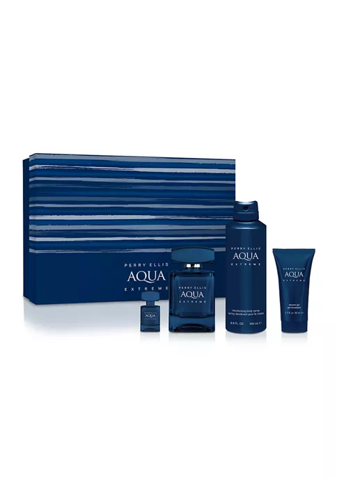 Perry Ellis® Men's 4-Piece Aqua Extreme Eau de Toilette Gift Set - $107 Value! 3 Perry Ellis® Men's 4-Piece Aqua Extreme Eau de Toilette Gift Set - $107 Value!