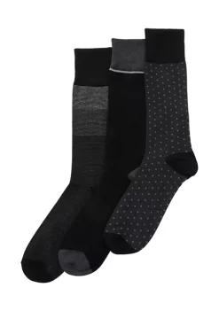 Perry Ellis® 3 Pack of Printed Crew Socks