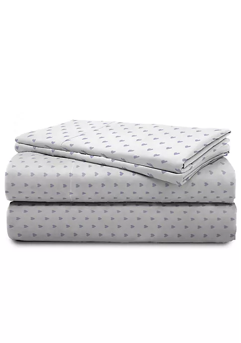 Saturday Park Purple Hearts 100% Organic Cotton Twin Sheet Set 4 Saturday Park Purple Hearts 100% Organic Cotton Twin Sheet Set - Image 3