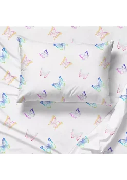 Saturday Park Ombre Butterflies 100% Organic Cotton Full Sheet Set -Perry Elli Shop Belk 540