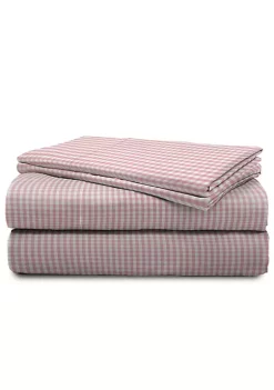 Saturday Park Pink Gingham 100% Organic Cotton Full Sheet Set -Perry Elli Shop Belk 543