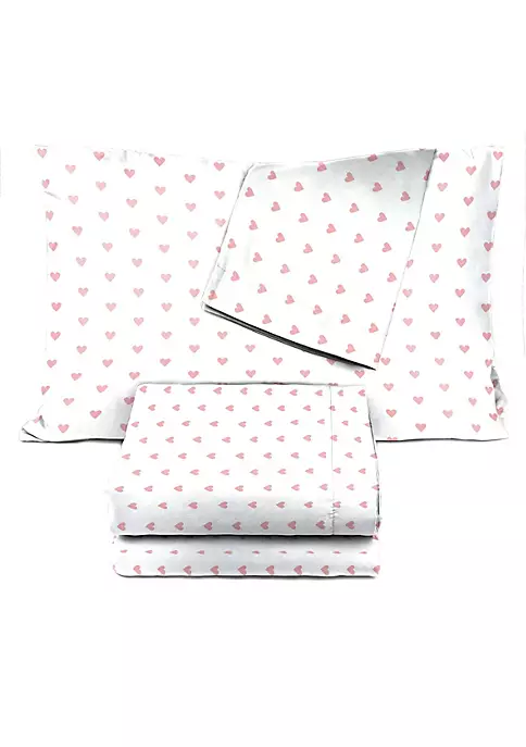Saturday Park Pink Hearts 100% Organic Cotton Twin Sheet Set 7 Saturday Park Pink Hearts 100% Organic Cotton Twin Sheet Set - Image 5