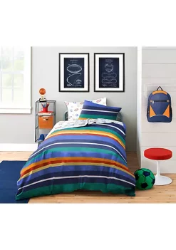 Saturday Park Vintage Stripe & Sports 100% Organic Cotton Bed Set