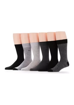 Perry Ellis® Men's 6 Pack Dot and Solid Dress Socks