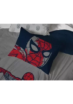 Saturday Park Marvel Spiderman Web Stripe 100% Organic Cotton Duvet Cover & Sham Set