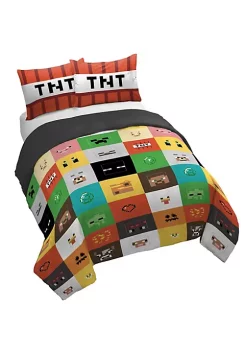 Saturday Park Minecraft Iconic 100% Organic Cotton Duvet Cover & Sham Set -Perry Elli Shop Belk 934