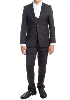 Perry Ellis® Portfolio Boys 2-20 Dark Grey 3-Piece Solid Suit -Perry Elli Shop Belk 94