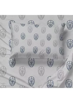 Saturday Park Marvel Spiderman Web Stripe 100% Organic Cotton Full Sheet Set