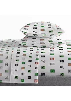 Saturday Park Minecraft Emblematic 100% Organic Cotton Twin Sheet Set -Perry Elli Shop Belk 978